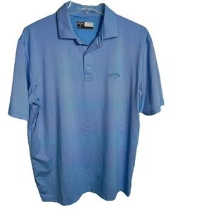 Callaway‎ Men's Opti-Dri Blue Striped Golf Polo Shirt - Size M